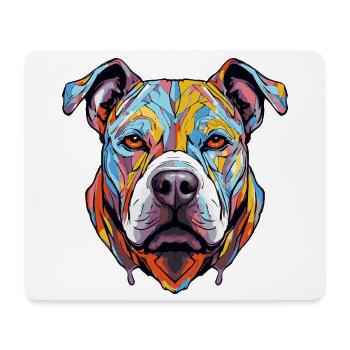 Hund Kopf Geometrisch Farbenfroh - Mousepad (Querformat) - Weiß - Vorne