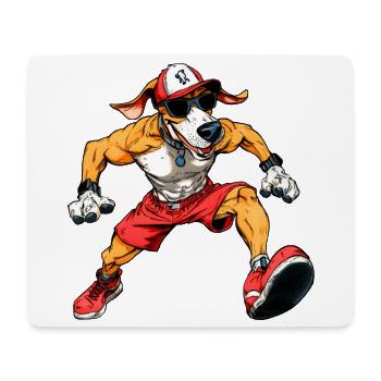 Hunde Fitness / Laufender Hund - Mousepad (Querformat) - Weiß - Vorne