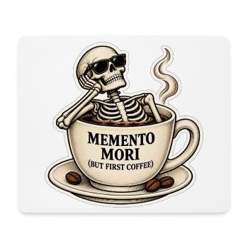 Memento Mori Kaffeeskelett - Mousepad (Querformat) - Weiß - Vorne