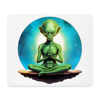 Aliens Yoga / Yogi Alien - Mousepad (Querformat) - Weiß - Vorne