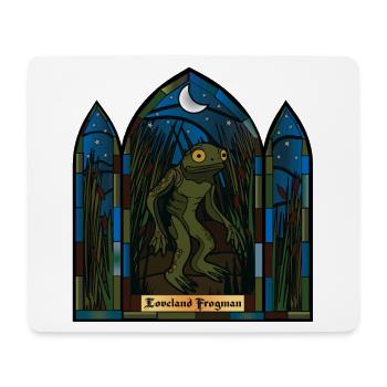 Mondbeschienener Froschmann im Buntglas - Mousepad (Querformat) - Weiß - Vorne