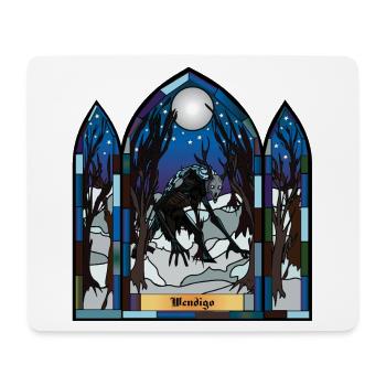 Wendigo Mondschein-Buntglas - Mousepad (Querformat) - Weiß - Vorne