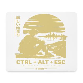 Neuanfang am Horizont: CTRL ALT ESC - Mousepad (Querformat) - Weiß - Vorne