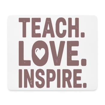 Teach Love Inspire Heart Typo Design - Mousepad (Querformat) - Weiß - Vorne
