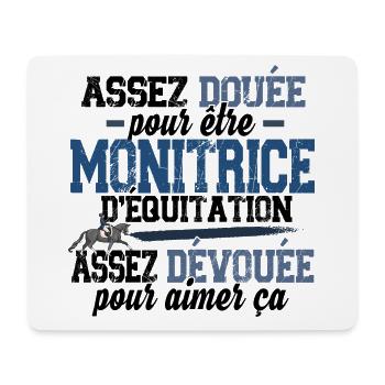 Monitrice d'équitation Métier Cheval Equestre - Tapis de souris (format paysage) - blanc - Devant