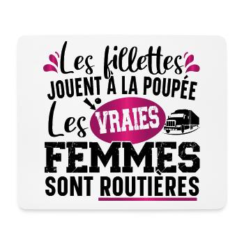 Routière Chauffeur Livreuse Métier Camion Cadeau - Tapis de souris (format paysage) - blanc - Devant