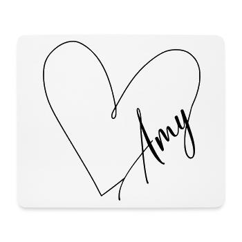 Amy Name Heart Line - Mouse Pad (horizontal) - white - Front
