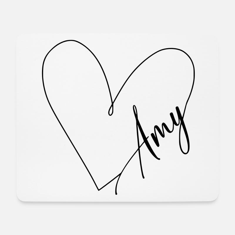 Amy Name Herzlinie - Mousepad (Querformat) - Weiß