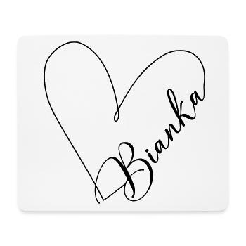 Bianka Name Heart Line - Mouse Pad (horizontal) - white - Front