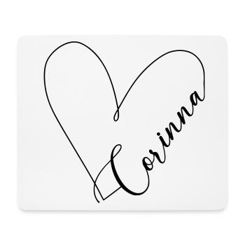 Corinna Name Heart Line - Mouse Pad (horizontal) - white - Front