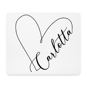 Carlotta Name Heart Line - Mouse Pad (horizontal) - white - Front