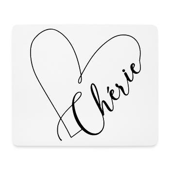 Cherie Name Heart Line - Mouse Pad (horizontal) - white - Front