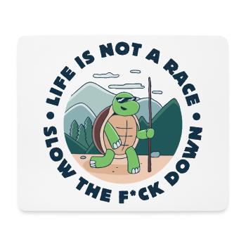 Das Leben ist kein Rennen - Mousepad (Querformat) - Weiß - Vorne