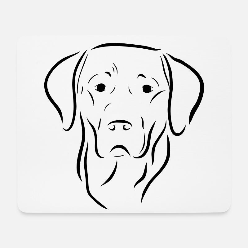 Labrador Kopf Hund Zeichnung dog Hundeliebe Kunst - Mousepad (Querformat) - Weiß