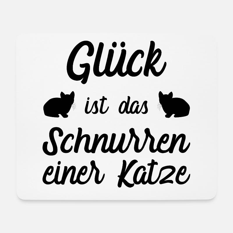 T-Shirt Katze Glück Katzen Fan - Mousepad (Querformat) - Weiß