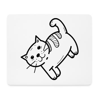 chat domestique - Tapis de souris (format paysage) - blanc - Devant