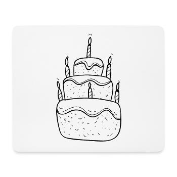Idée cadeau gâteau d'anniversaire fille anniversaire - Tapis de souris (format paysage) - blanc - Devant