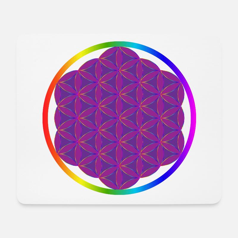 Flower of Life - Mousepad (Querformat) - Weiß