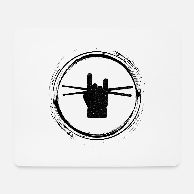 Rock Drum Schlagzeug Schlagzeuger Musik - Mousepad (Querformat) - Weiß