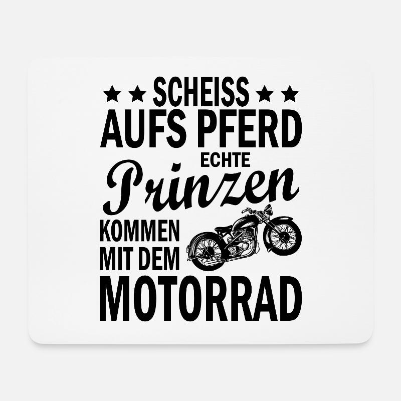 Scheiss aufs pferd echte prinzen kommen Biker - Mousepad (Querformat) - Weiß