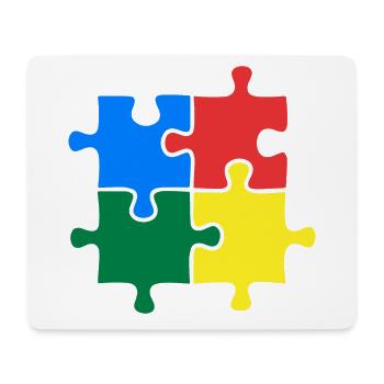 Autismus Bewusstsein Puzzle Bunt - Mousepad (Querformat) - Weiß - Vorne