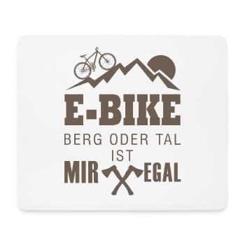 Vélo électrique de montagne ou de vallée je m'en fiche vélo cadeau - Tapis de souris (format paysage) - blanc - Devant