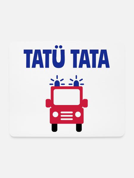 ★ Designfarben änderbar ★ Tatü tata Feuerwehrauto - Mousepad (Querformat) - Weiß