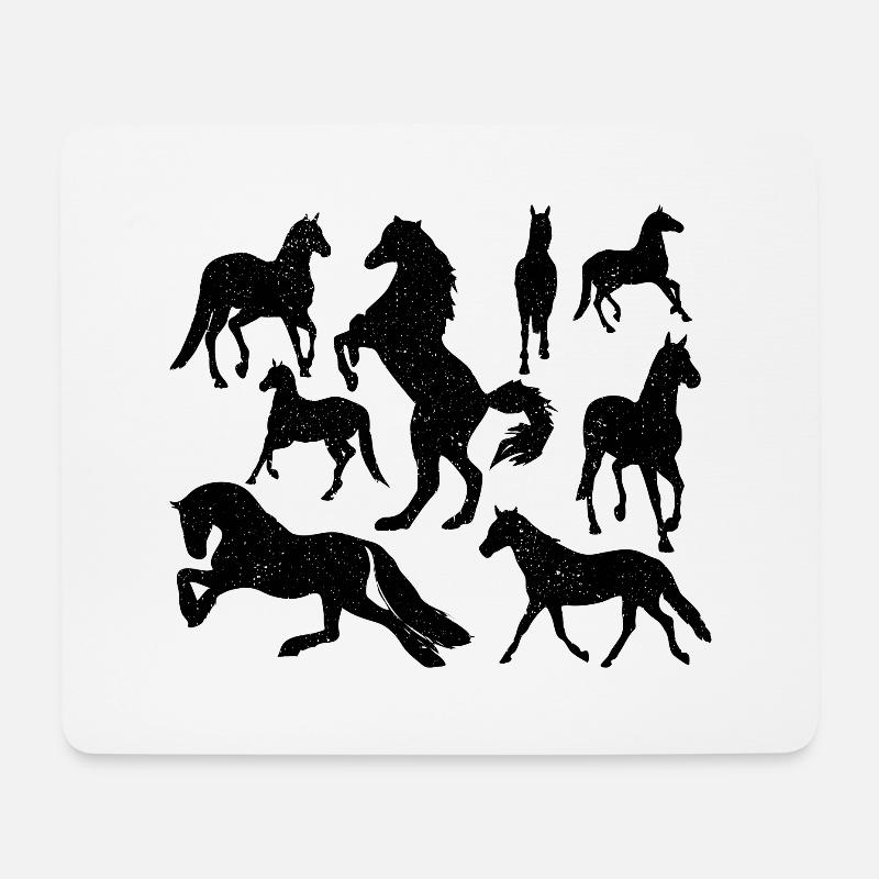 Pferd Dressur Geschenk Sport Hobby - Mousepad (Querformat) - Weiß