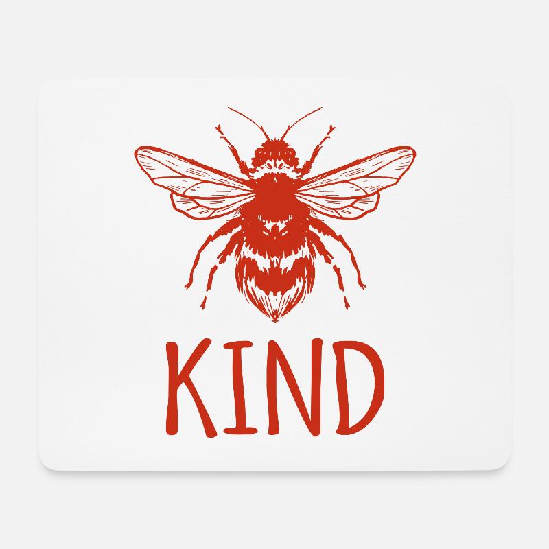 Be Kind Bee Human Rights Feminism - Mousepad (Querformat) - Weiß
