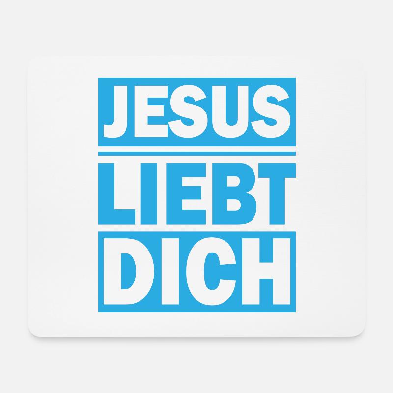 Jesus liebt dich Faith Geschenk Glaube - Mousepad (Querformat) - Weiß