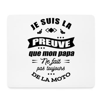 PREUVE ENFANT PAPA MOTARD MOTO - Tapis de souris (format paysage) - blanc - Devant