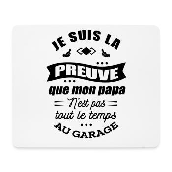 PREUVE ENFANT PAPA GARAGISTE - ENFANT GARAGISTE - Tapis de souris (format paysage) - blanc - Devant