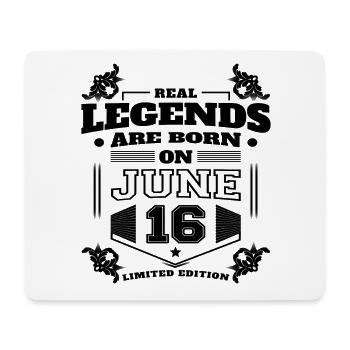 TRUE LEGENDS WERE BORN ON JUNE 16 - Mouse Pad (horizontal) - white - Front
