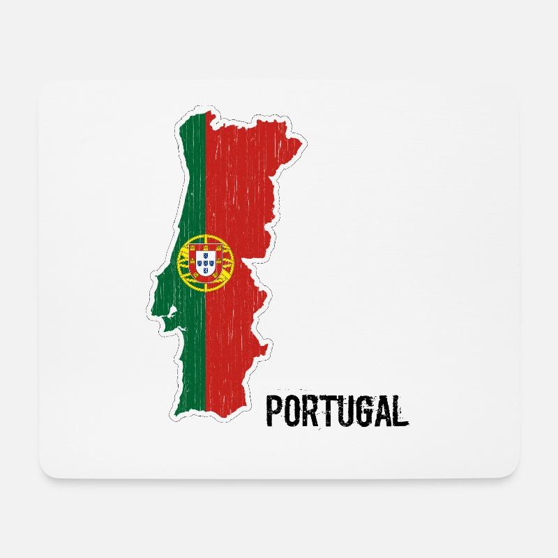 Portugal, Flagge, Umriss, Souvenir - Mousepad (Querformat) - Weiß