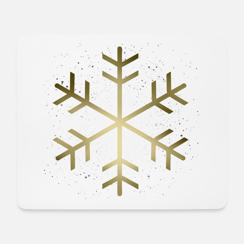 golden snowflake - Mouse Pad (horizontal) - white