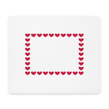 Rechteck Rahmen Box Herz Anpassbar Rot - Mousepad (Querformat) - Weiß - Vorne