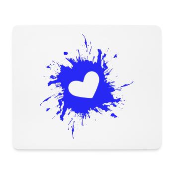 Heart stain ink blue - Mouse Pad (horizontal) - white - Front