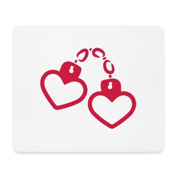 Coeur de menottes - Tapis de souris (format paysage) - blanc - Devant