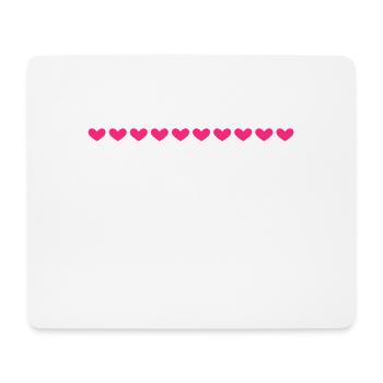 Line heart pink heart - Mouse Pad (horizontal) - white - Front