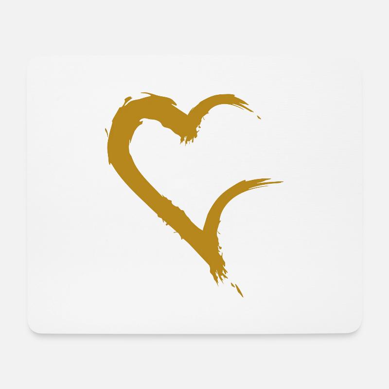 Herz offen Gold - Mousepad (Querformat) - Weiß