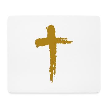 Christentum Religion Kreuz in Gold - Mousepad (Querformat) - Weiß - Vorne
