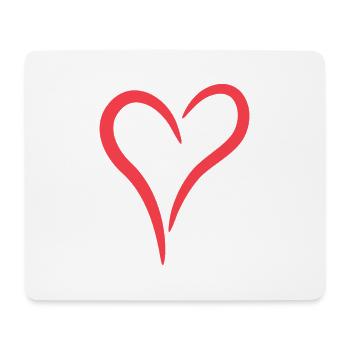 Coeur rouge - Tapis de souris (format paysage) - blanc - Devant