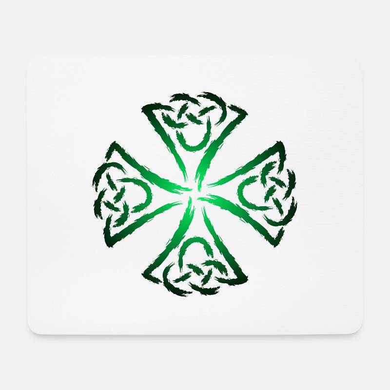 Keltische Symbole Stärke und Mut - Mousepad (Querformat) - Weiß