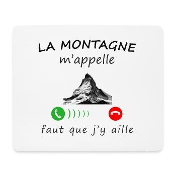 la montagne m'appelle - Tapis de souris (format paysage) - blanc - Devant