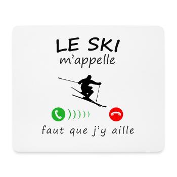 le ski m'appelle de la collection "appel" - Tapis de souris (format paysage) - blanc - Devant