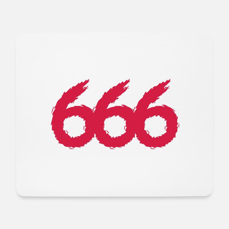 666 Symbol Zahl - Mousepad (Querformat) - Weiß
