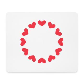 Herz Kreis - Mousepad (Querformat) - Weiß - Vorne
