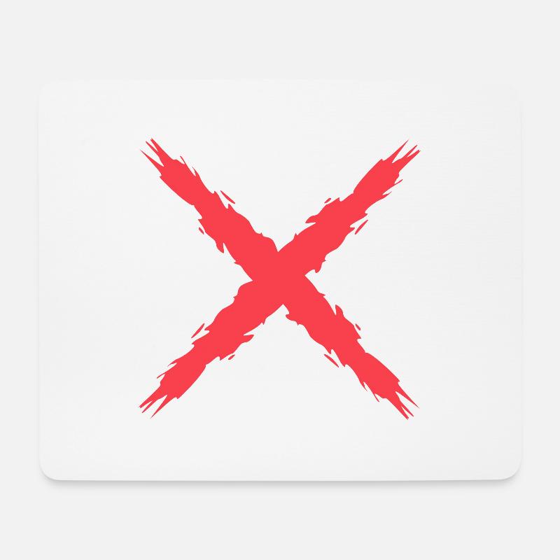 Kreuz Design Vektor Rot - Mousepad (Querformat) - Weiß