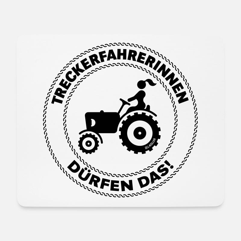 Treckerfahrerinnen Dürfen Das! (Trecker / Traktor) - Mousepad (Querformat) - Weiß