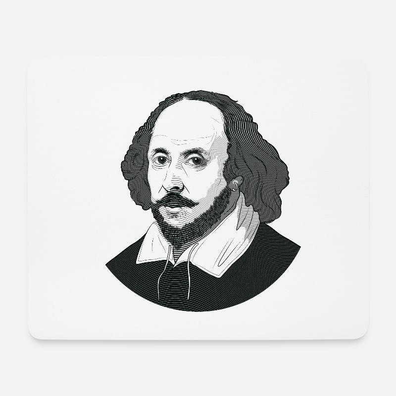 William Shakespeare - Mousepad (Querformat) - Weiß